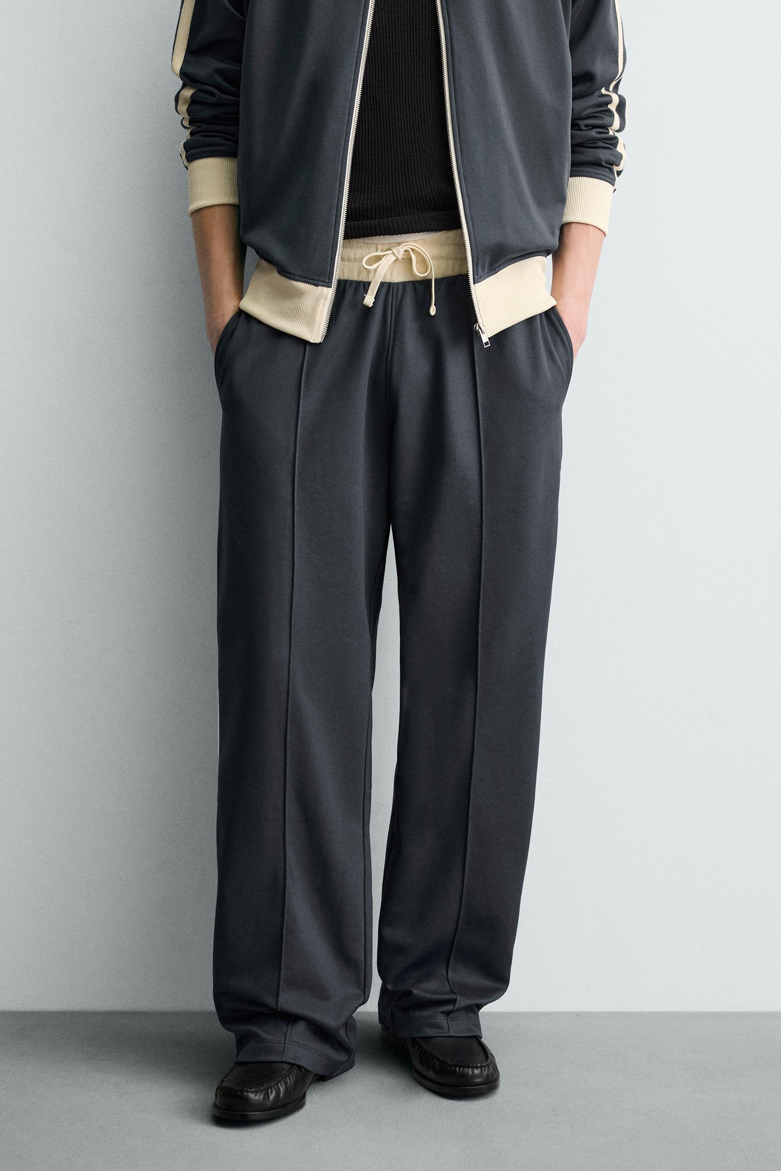 WIDE FIT JOGGER PANTS WITH STRIPES