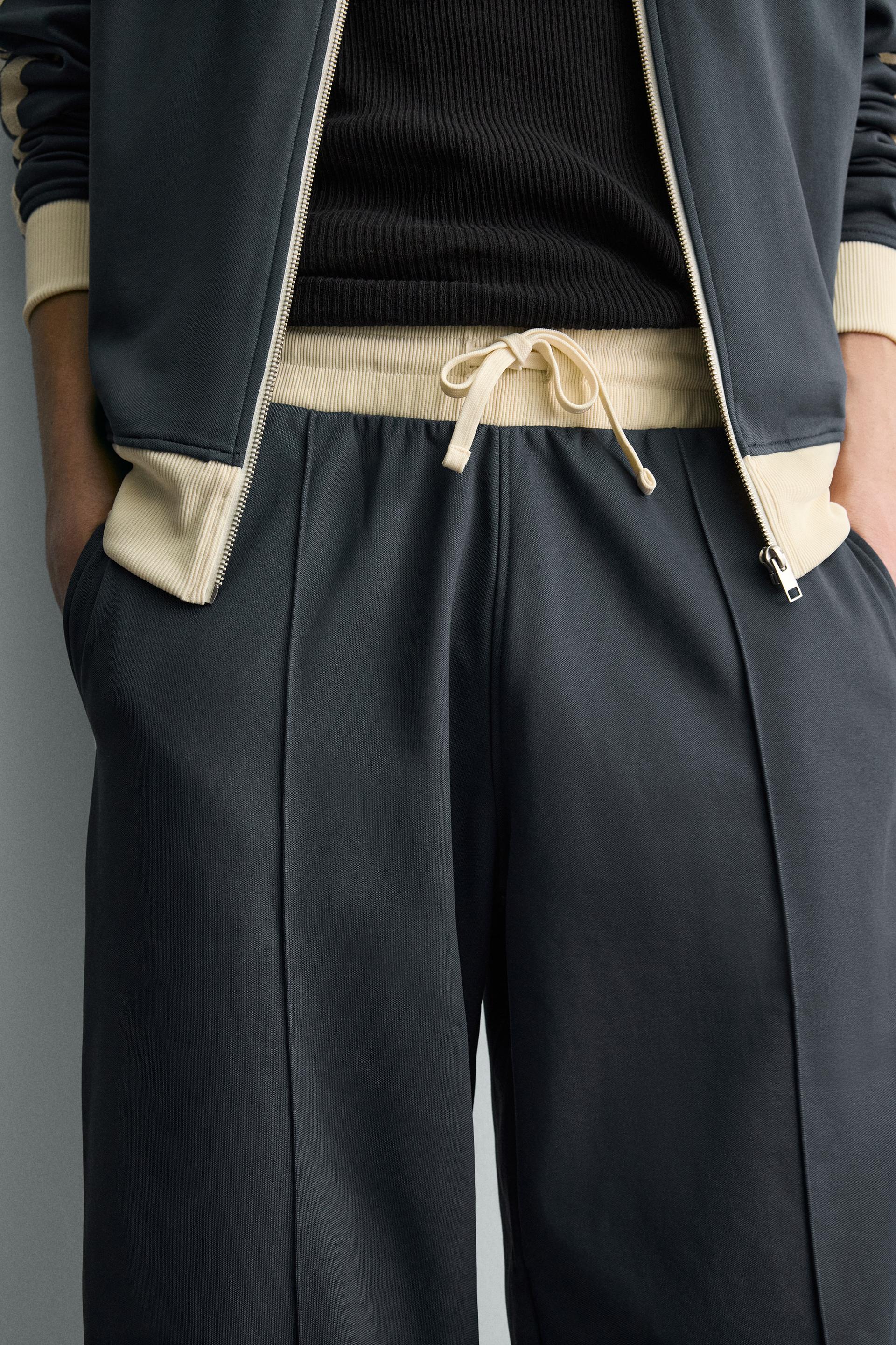 WIDE FIT JOGGER PANTS WITH STRIPES