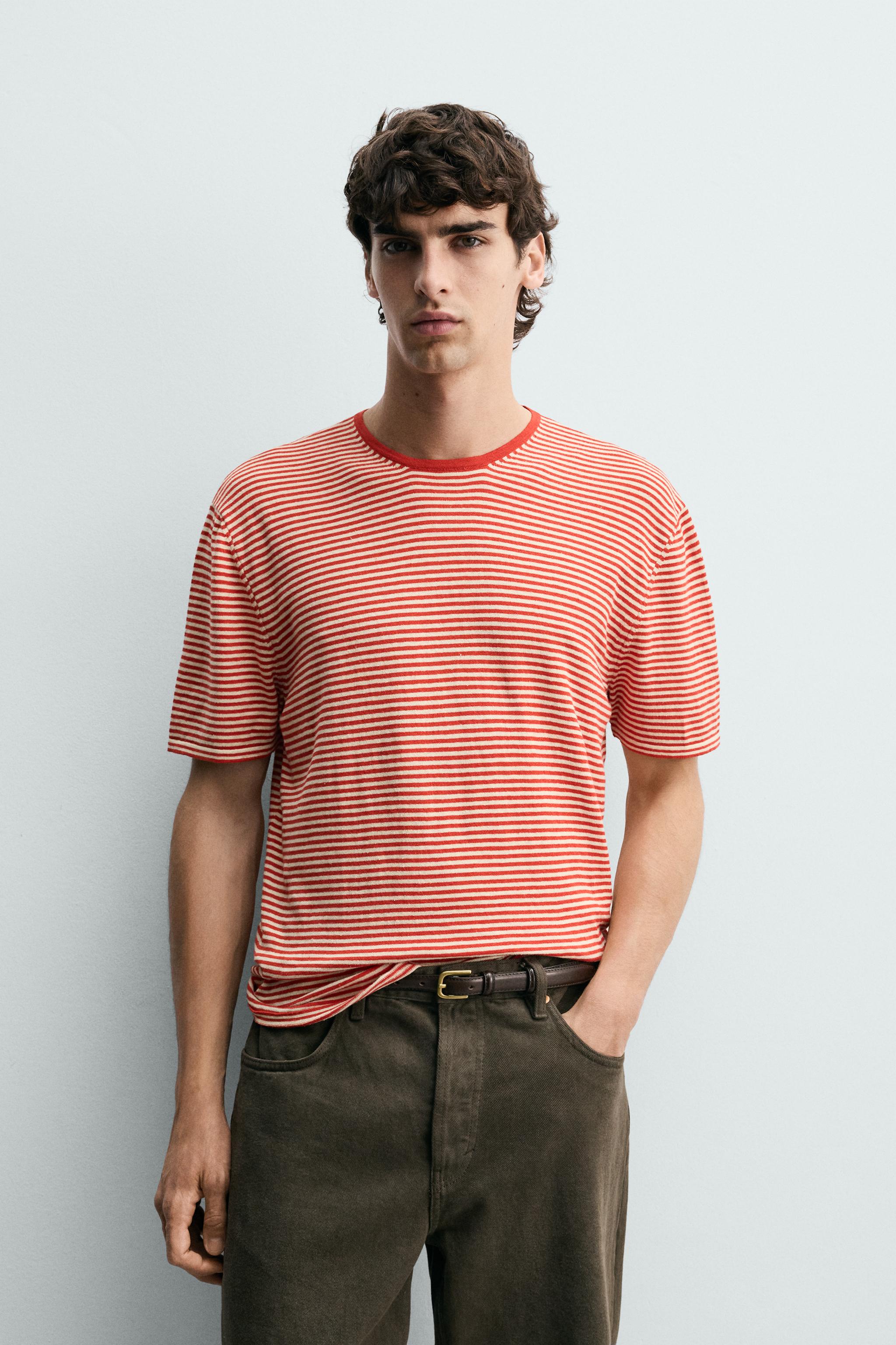 STRIPED REGULAR FIT KNIT T-SHIRT