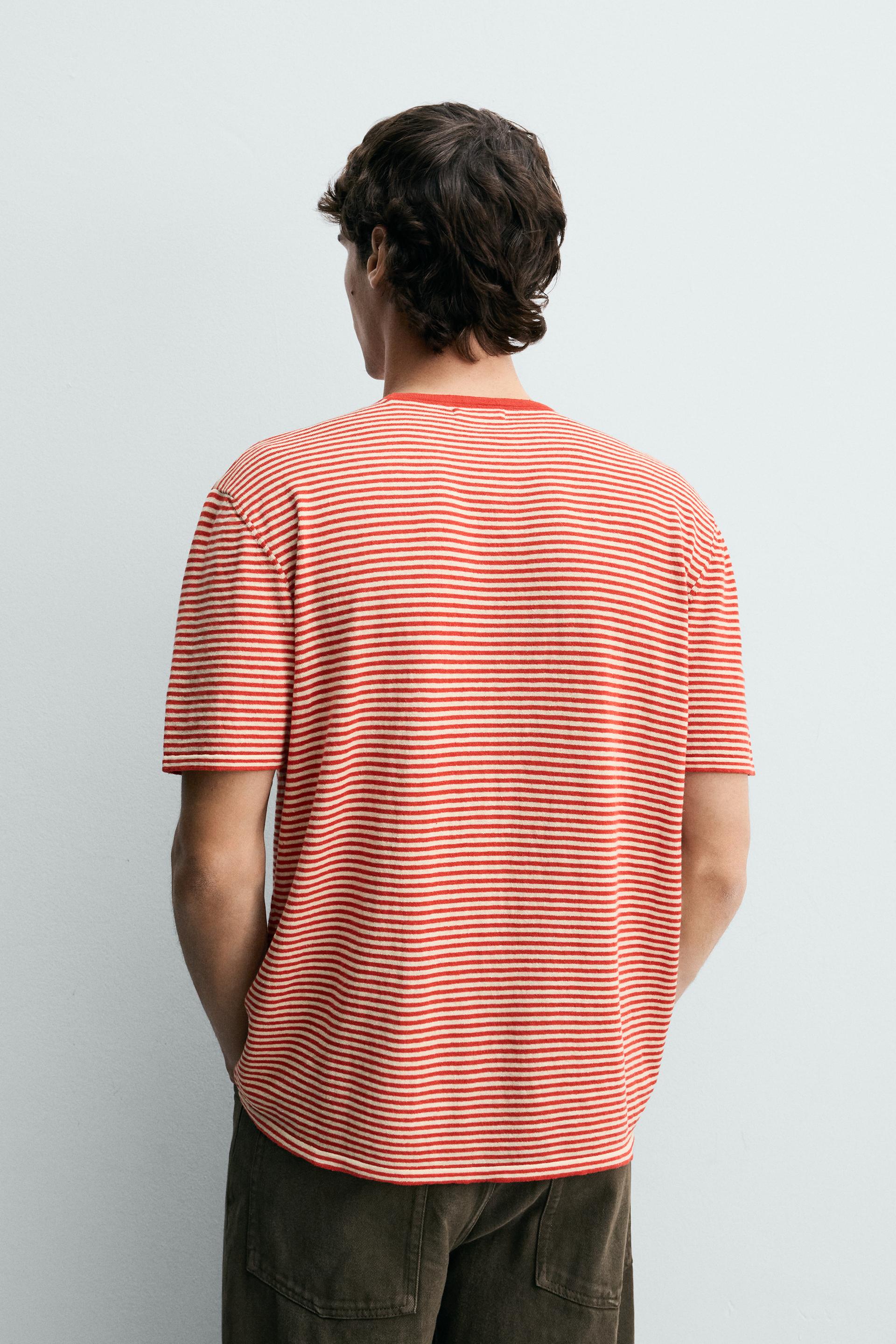 STRIPED REGULAR FIT KNIT T-SHIRT