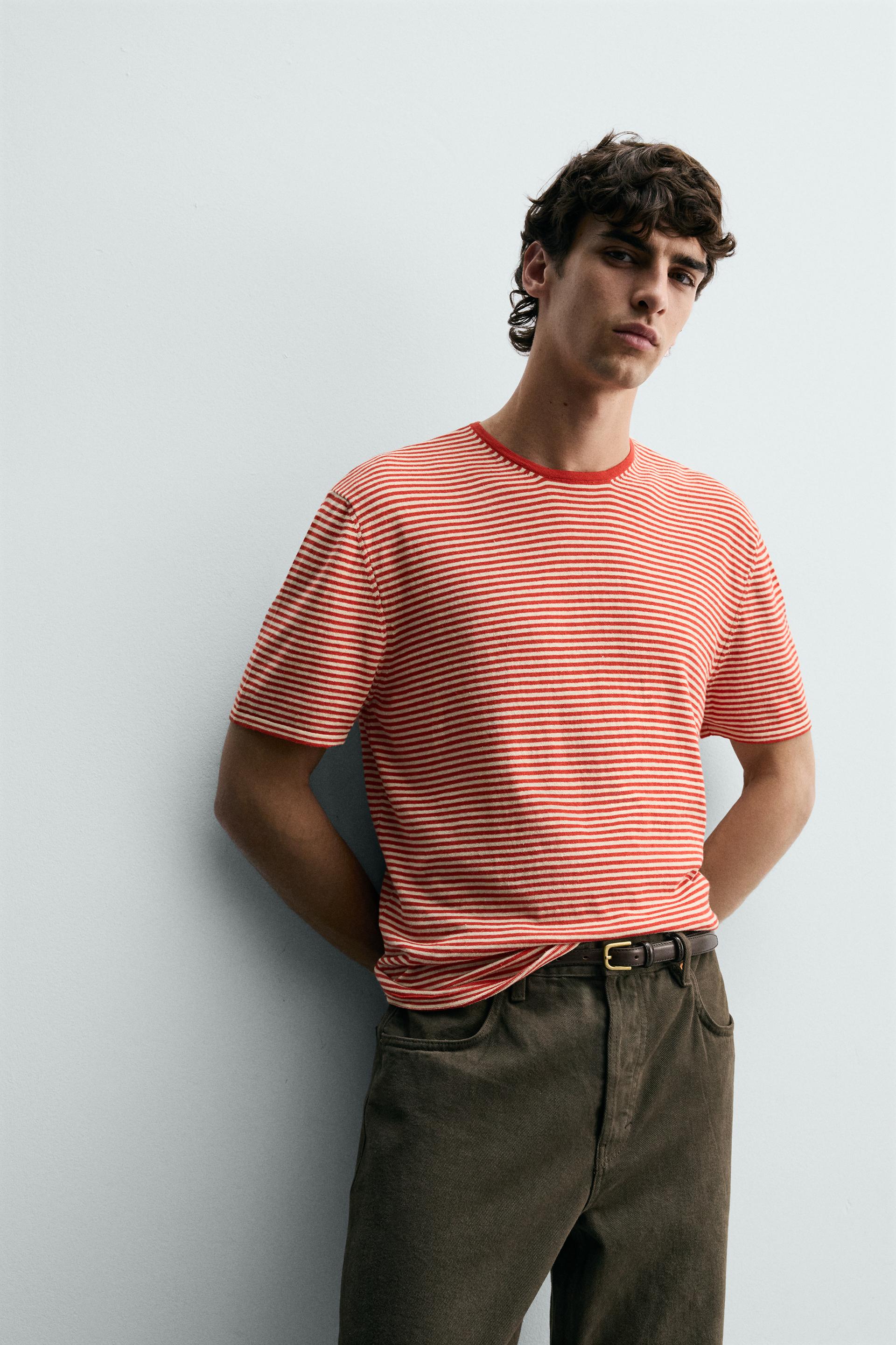 STRIPED REGULAR FIT KNIT T-SHIRT