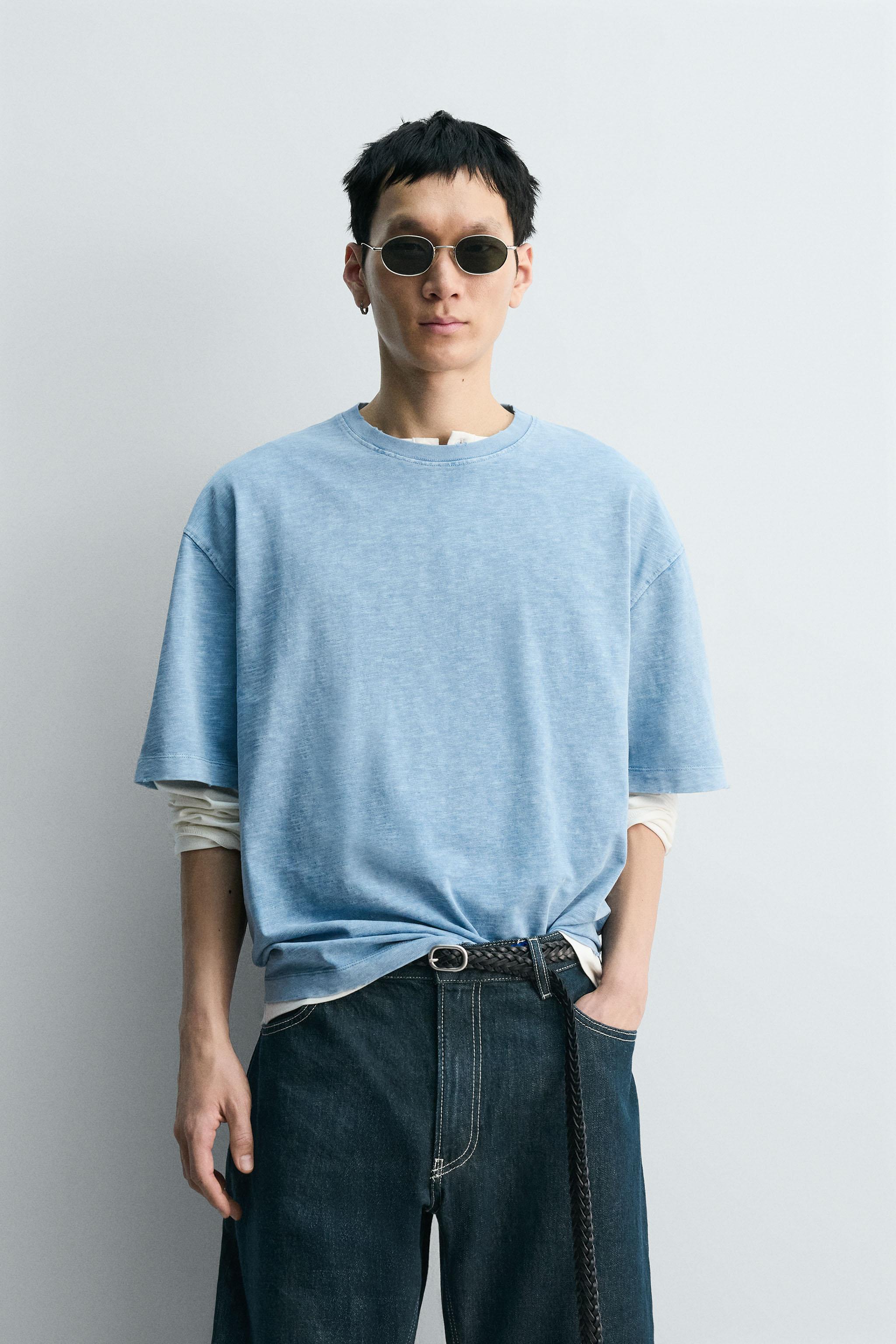 WASHED FLAMÉ TEXTURED RELAXED FIT T-SHIRT