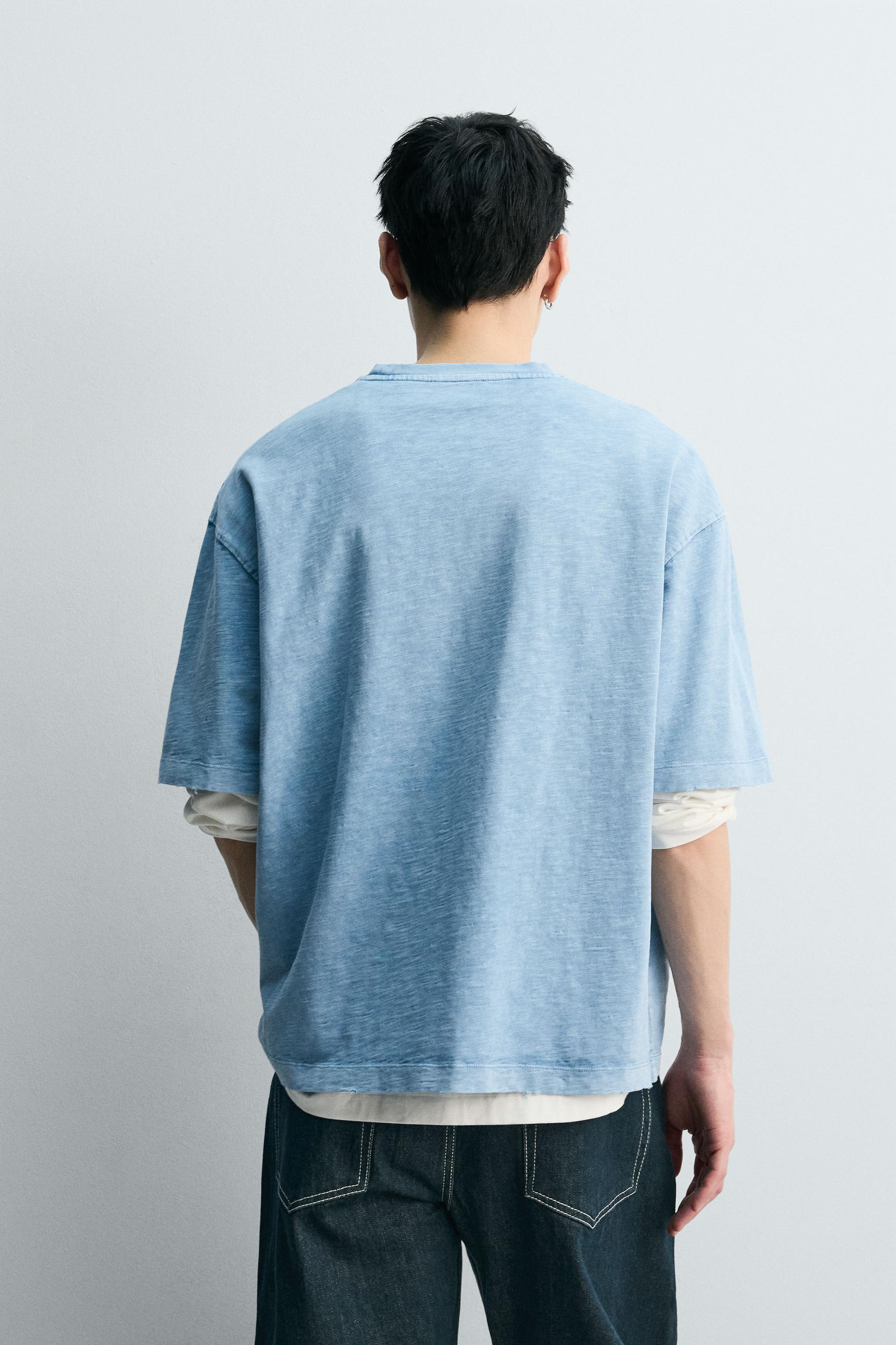 WASHED FLAMÉ TEXTURED RELAXED FIT T-SHIRT