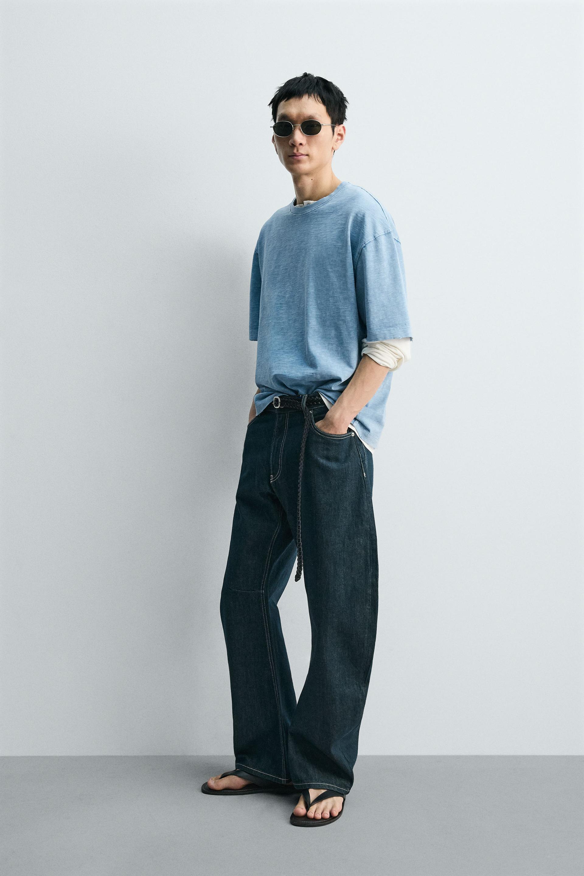 WASHED FLAMÉ TEXTURED RELAXED FIT T-SHIRT