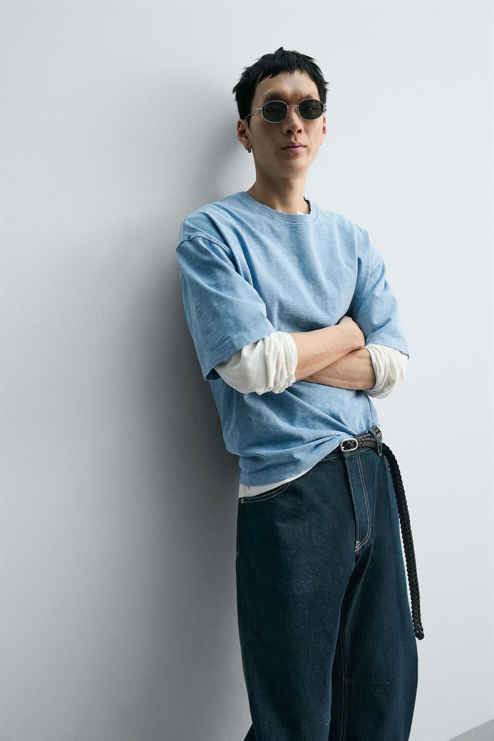 WASHED FLAMÉ TEXTURED RELAXED FIT T-SHIRT
