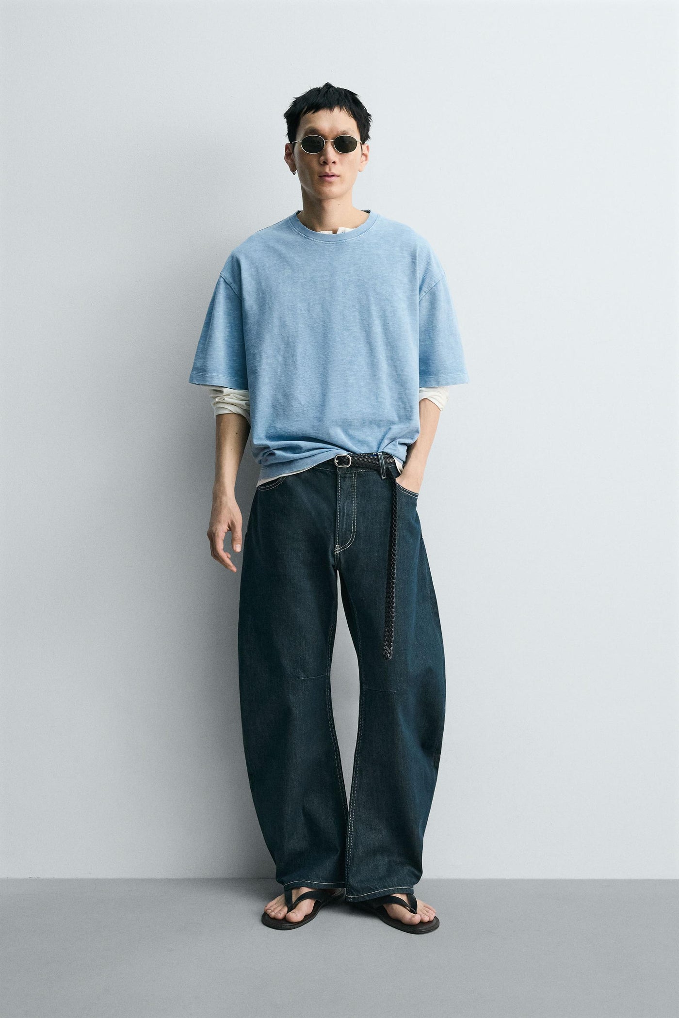 WASHED FLAMÉ TEXTURED RELAXED FIT T-SHIRT