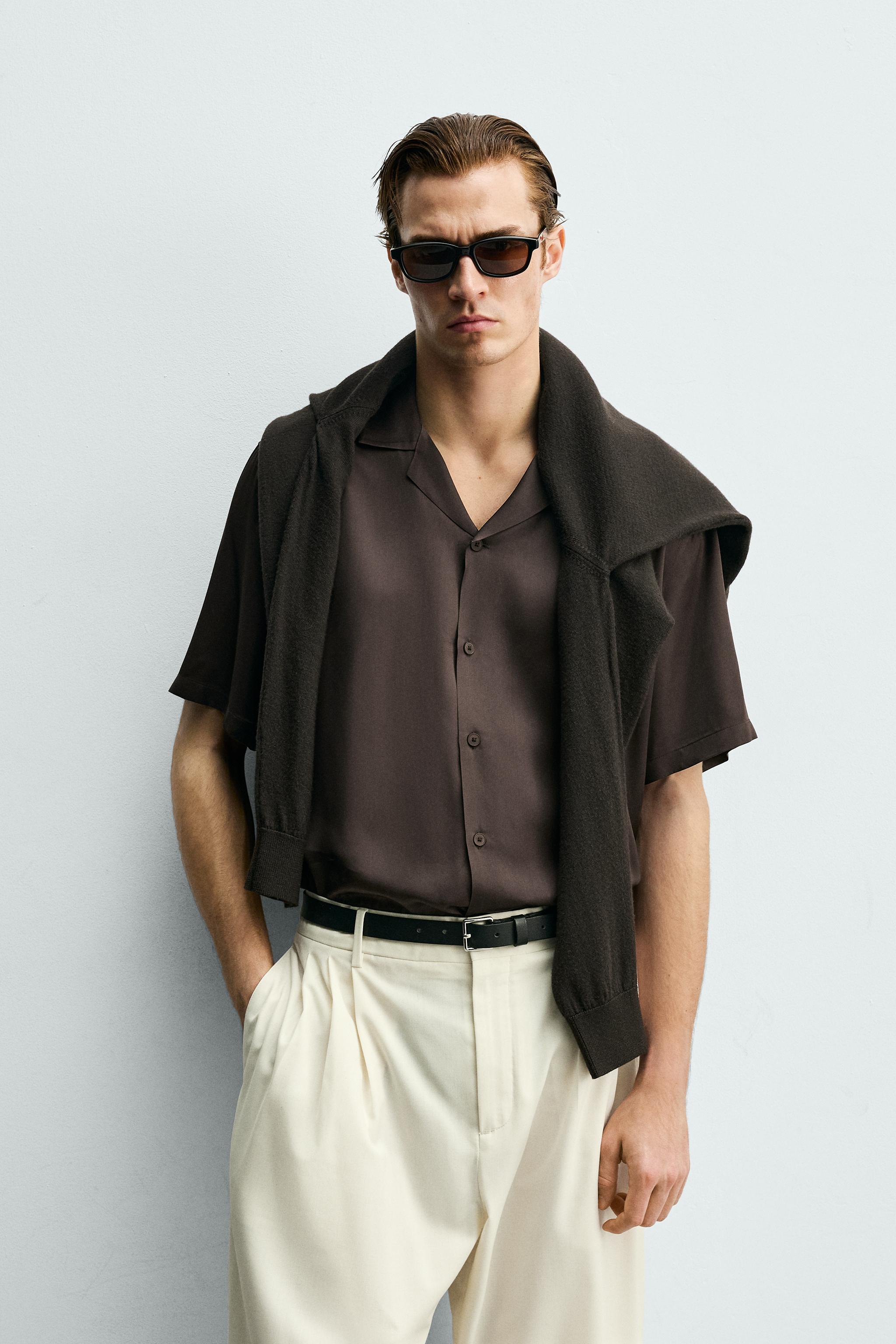 RELAXED FIT SATIN EFFECT SHIRT