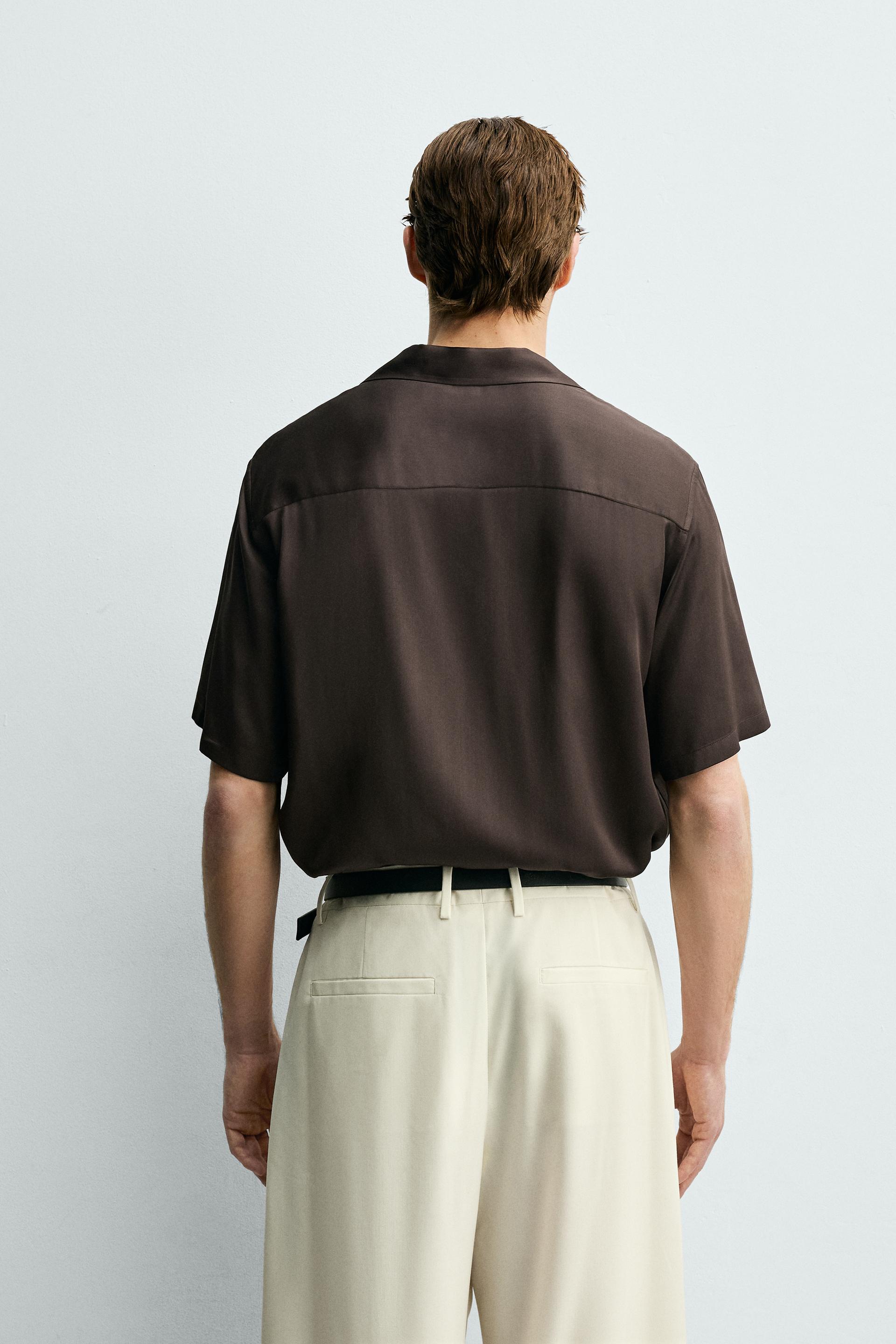 RELAXED FIT SATIN EFFECT SHIRT