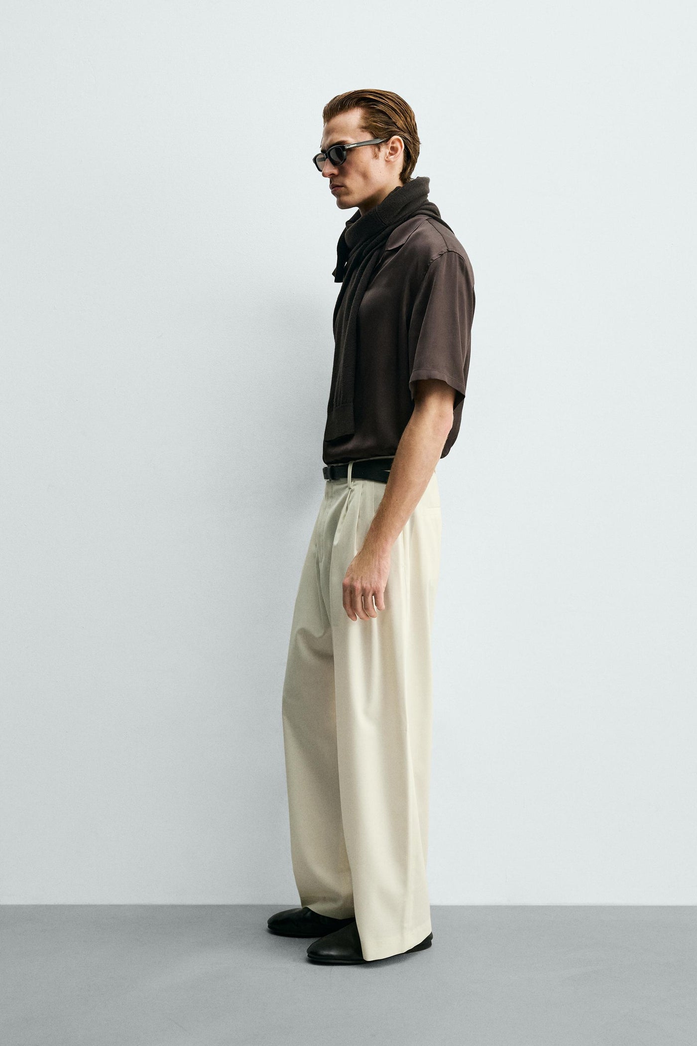 RELAXED FIT SATIN EFFECT SHIRT