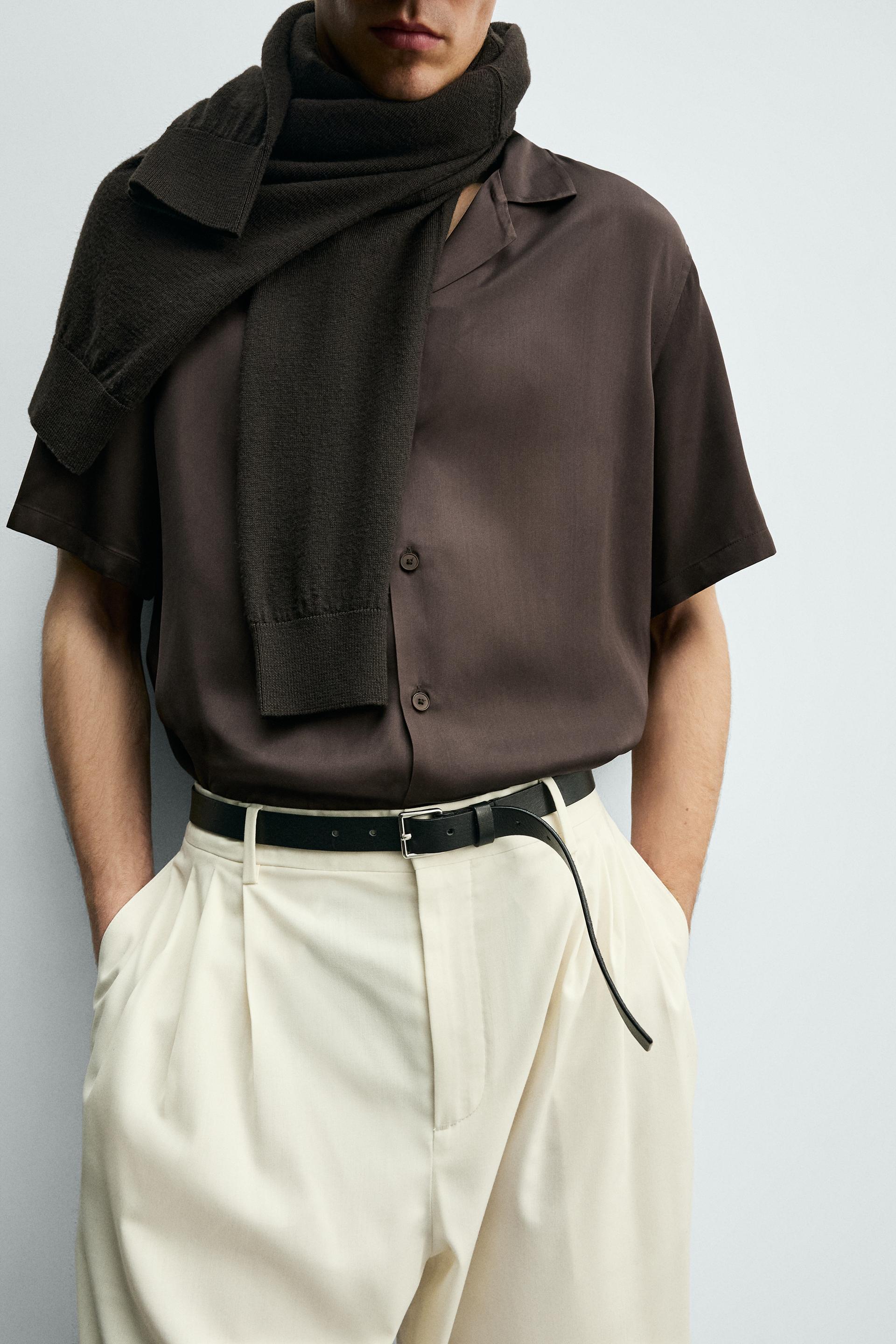RELAXED FIT SATIN EFFECT SHIRT