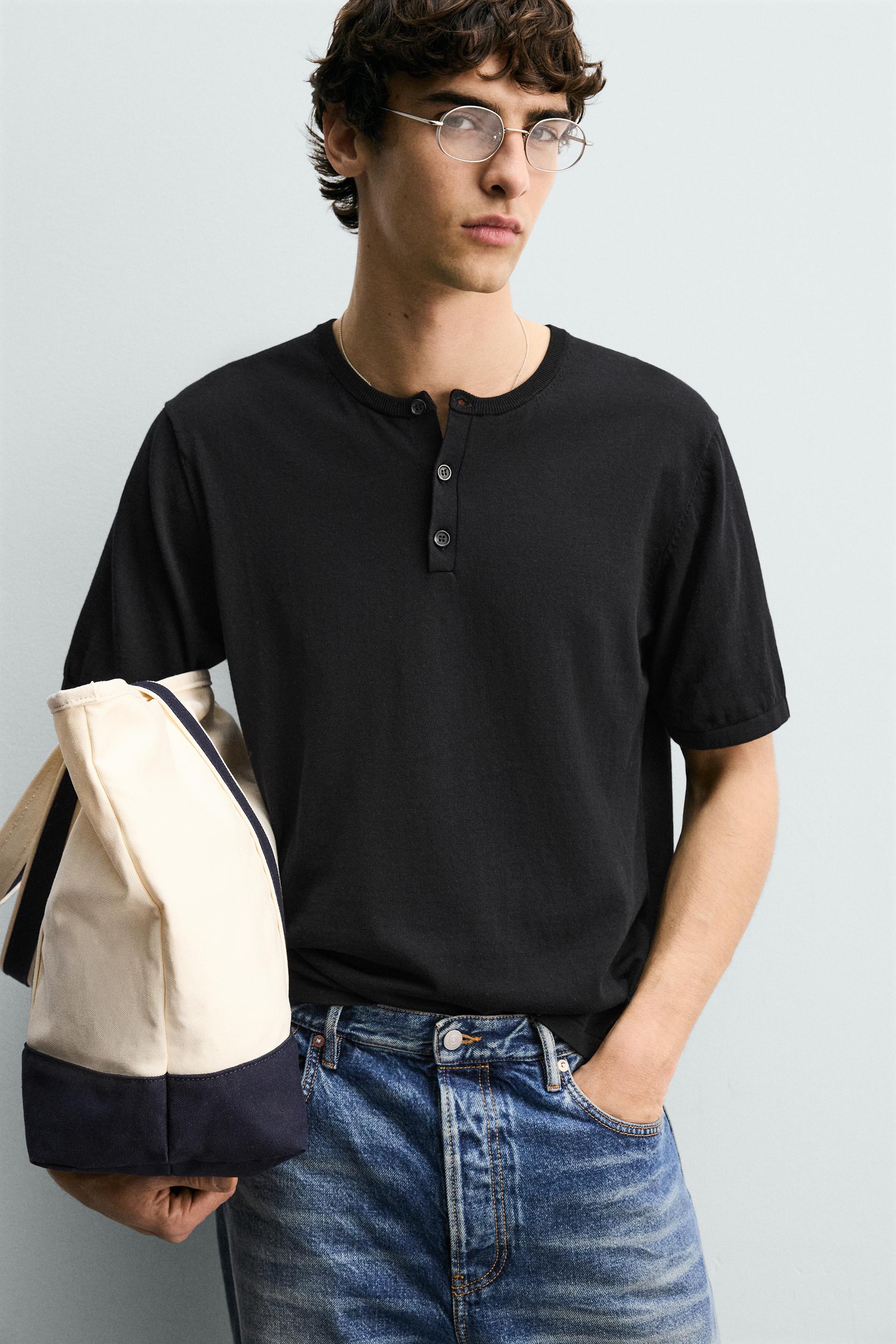 KNIT HENLEY SHIRT