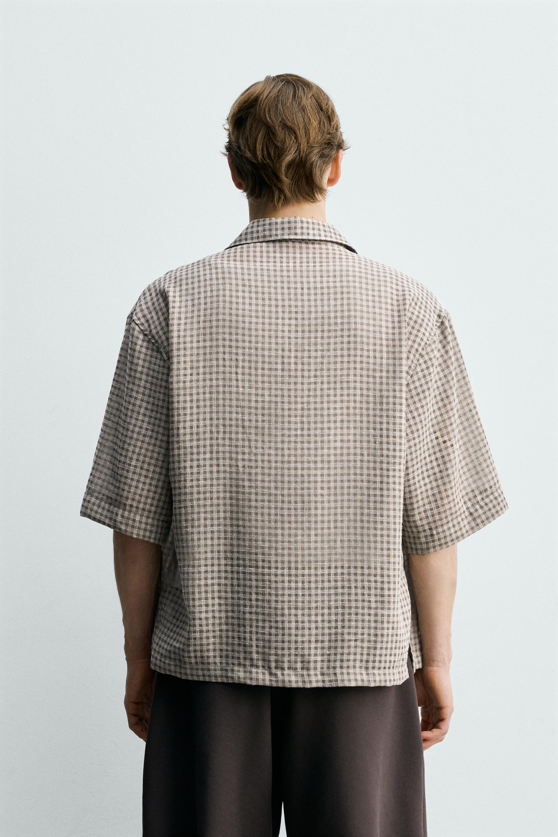 RELAXED FIT PLAID JACQUARD SHIRT