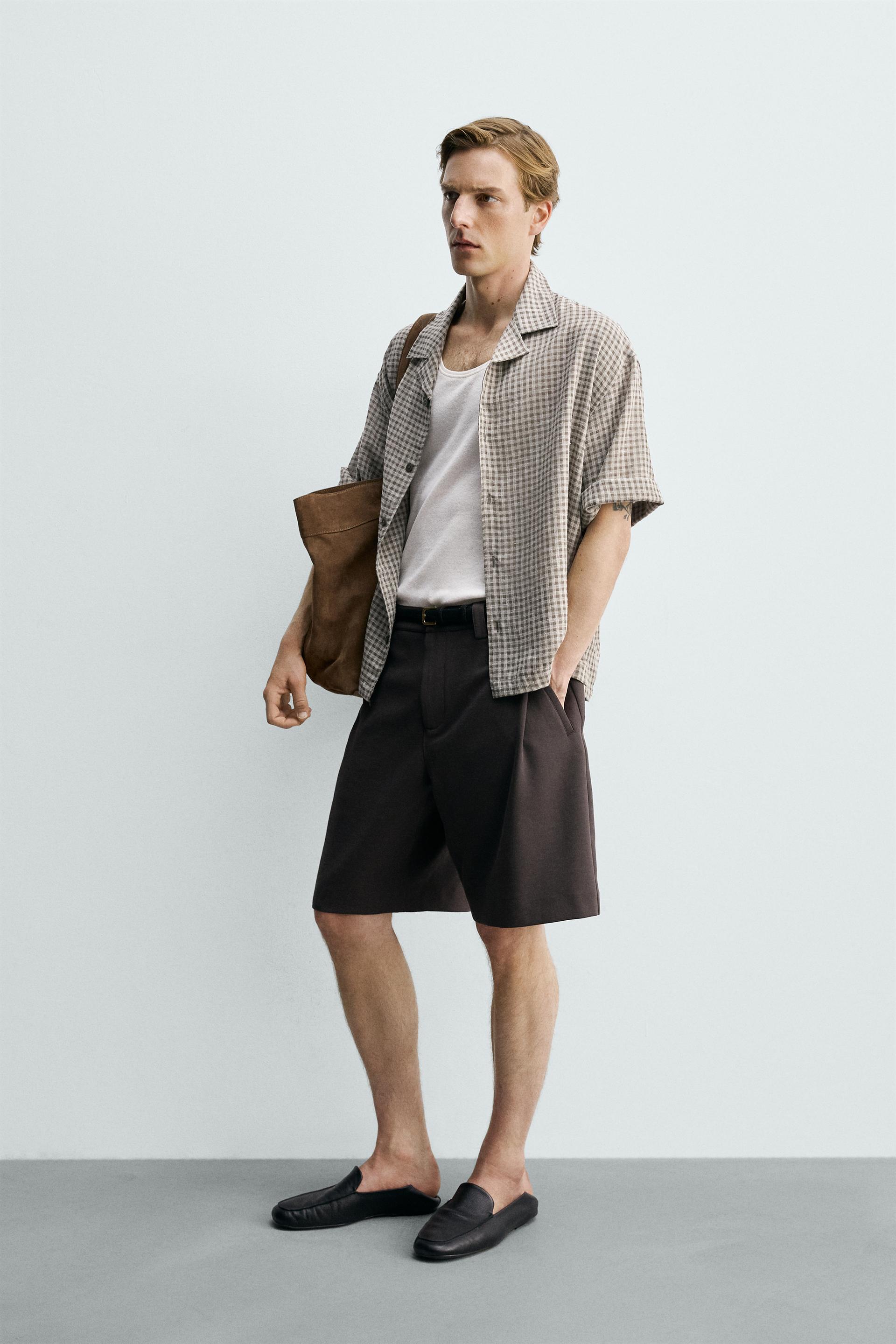 RELAXED FIT PLAID JACQUARD SHIRT