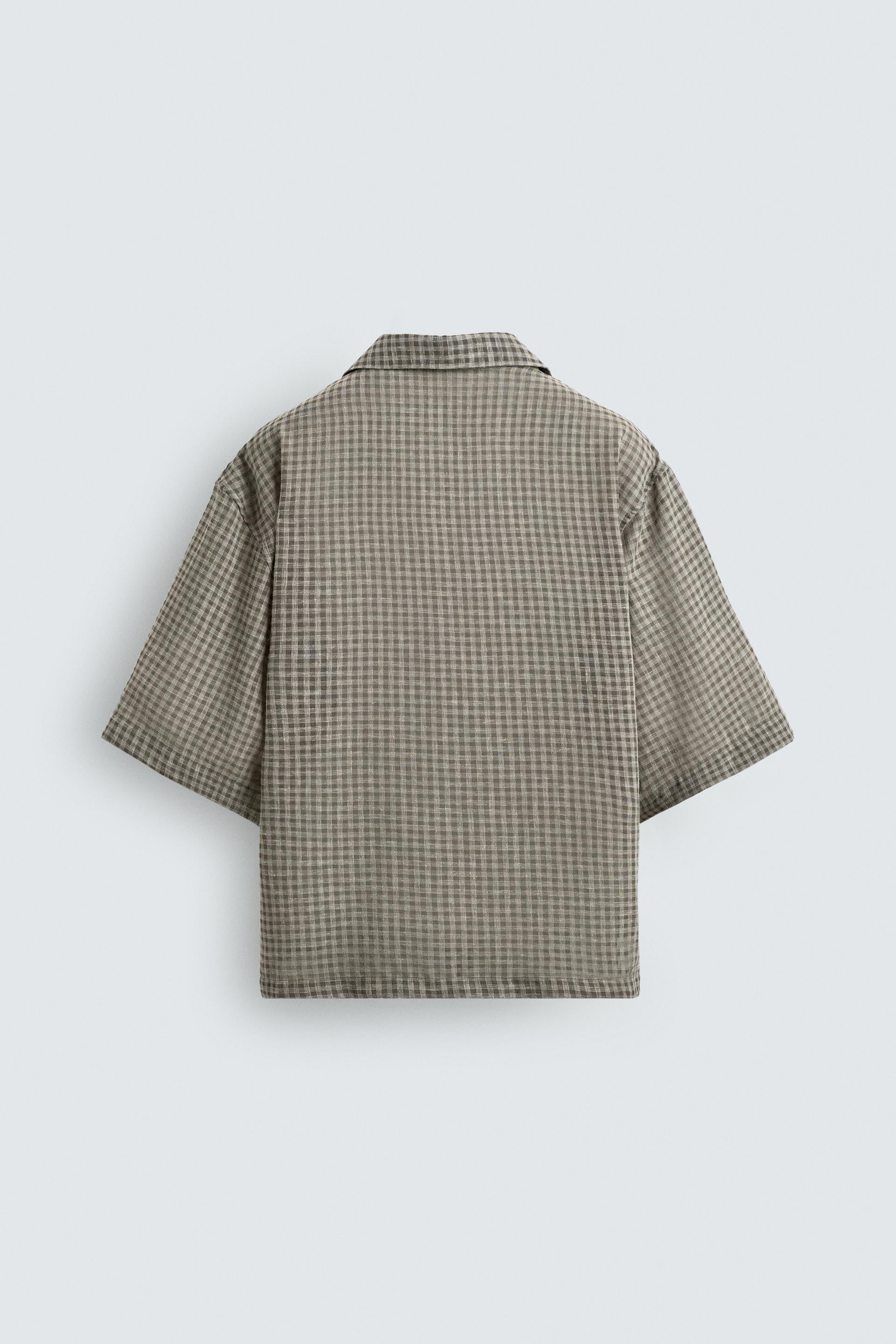 RELAXED FIT PLAID JACQUARD SHIRT