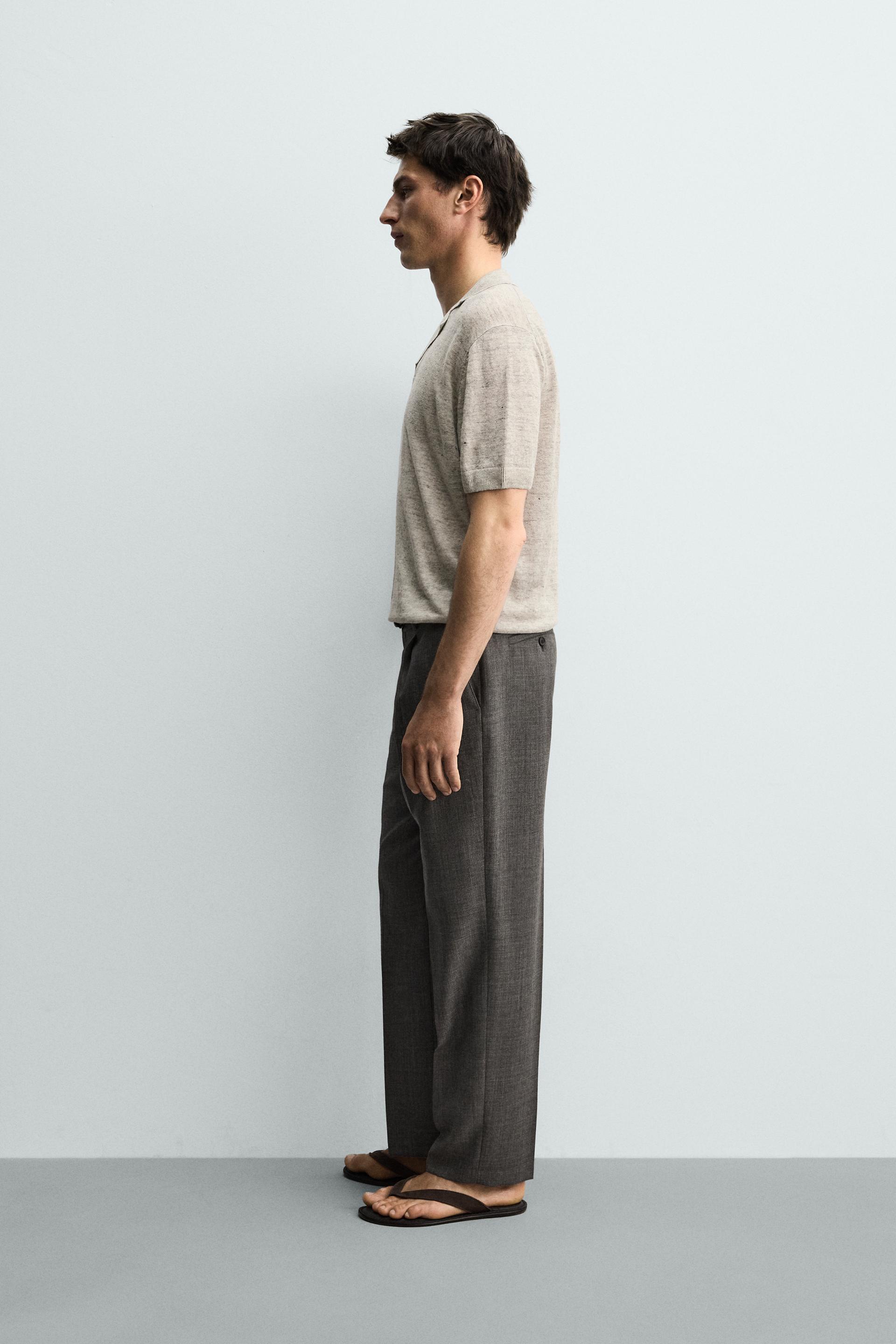 100% LINEN REGULAR FIT KNIT POLO SHIRT