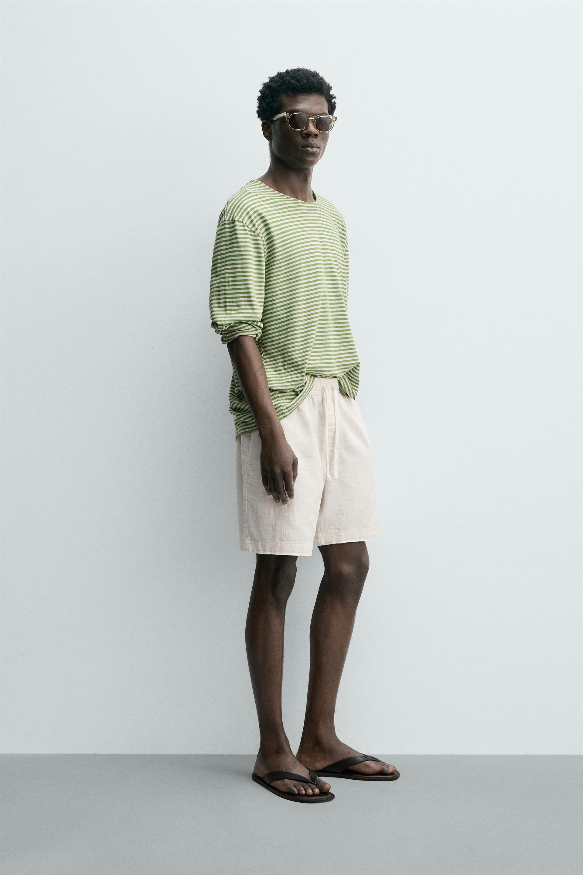 TEXTURED REGULAR FIT SHORTS